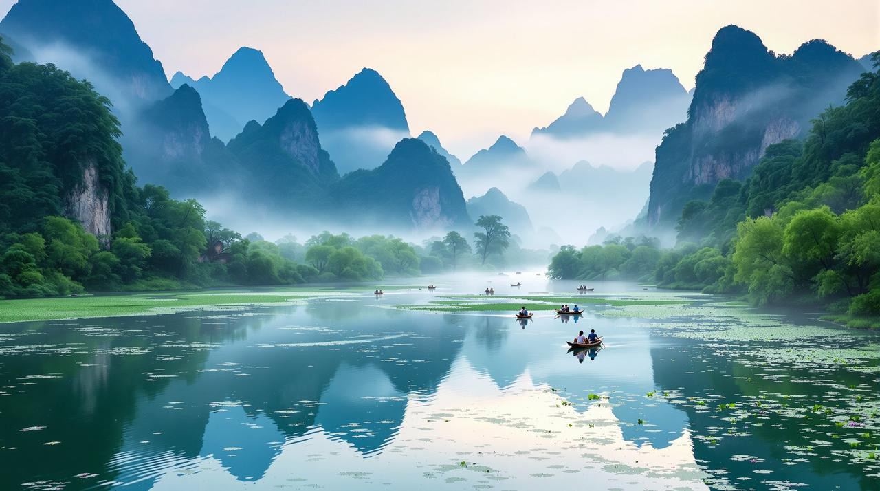 飞马影视 - 广西桂林漓江畔杜鹃花春色