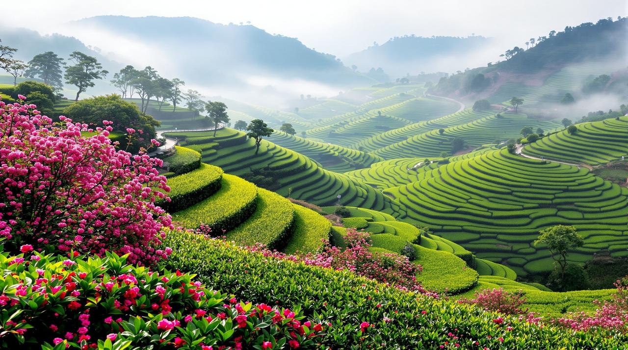 飞马影视 - 福建武夷山杜鹃花与茶园共生之美